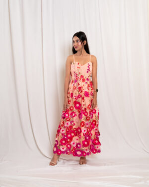 Peach Floral Frock