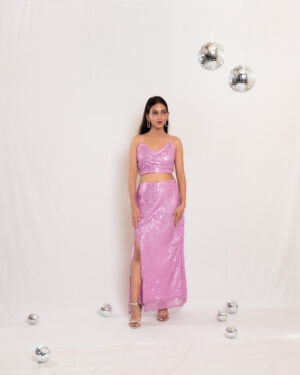 Lilac Sequin Slit Co-ord
