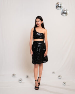 Dark Black Sequin Co-ord