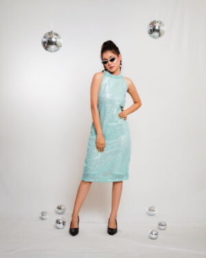 Frozy Halter Sequin Dress